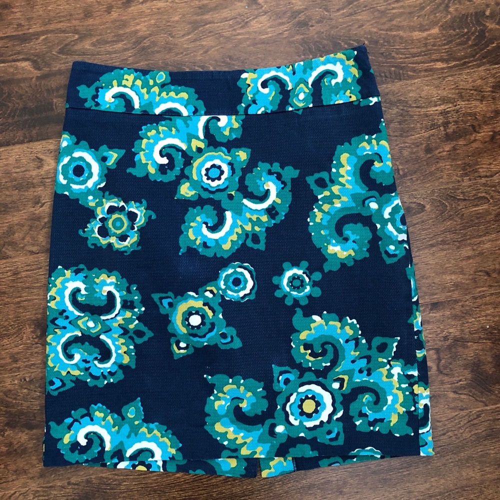 Blue patterned skirt